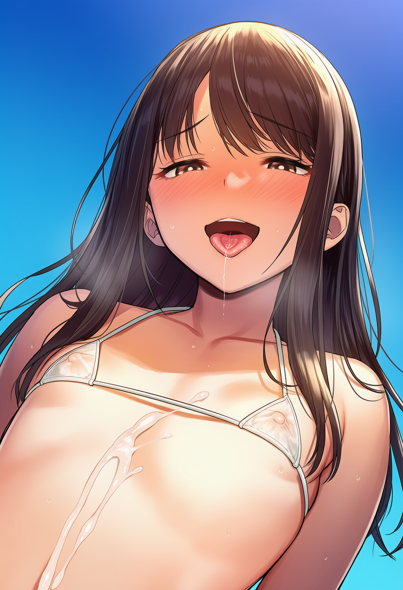 貧乳マイクロビキニちゃんに見てもらいながらシコシコ