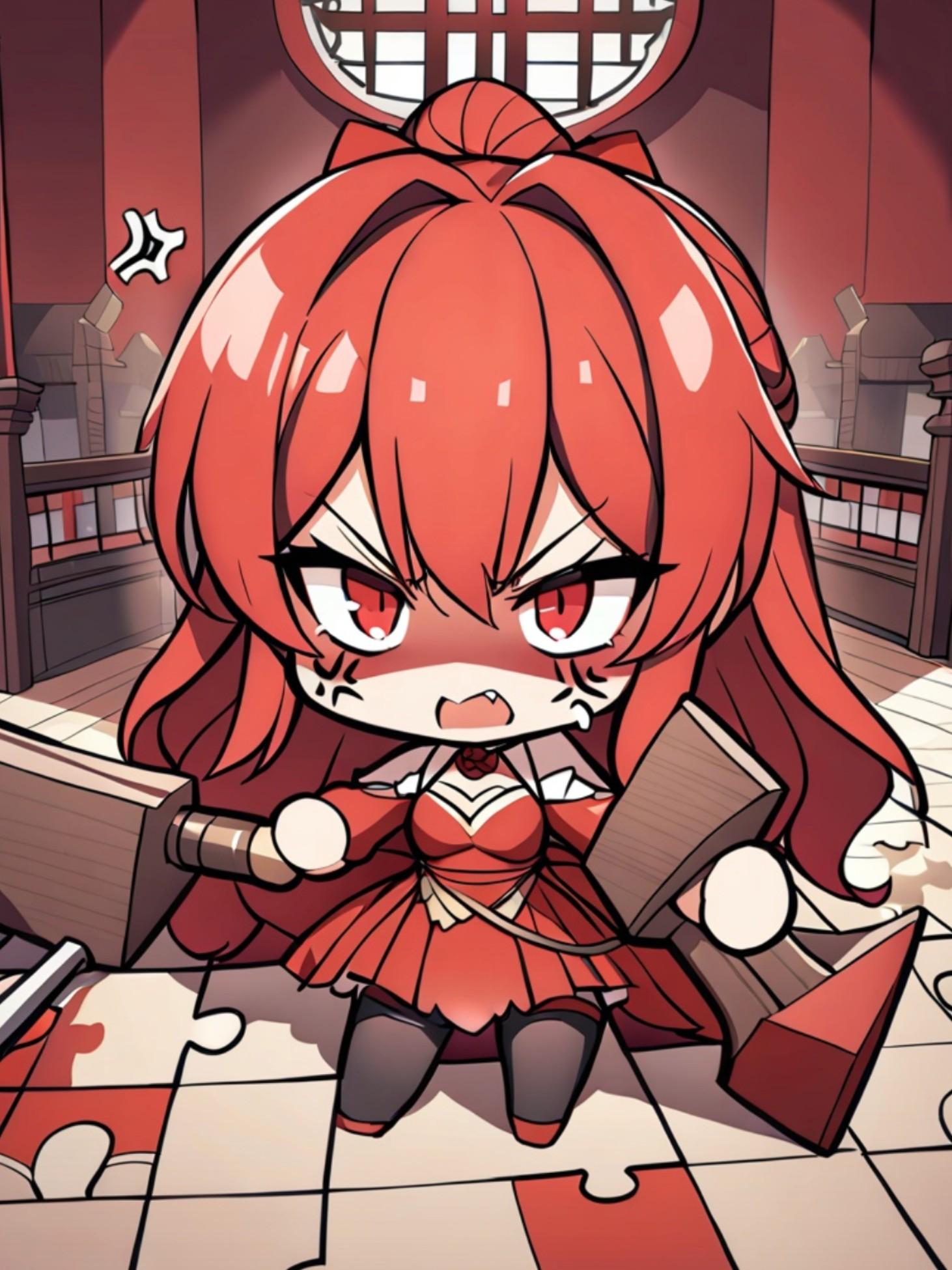 怒る赤髪ちゃん