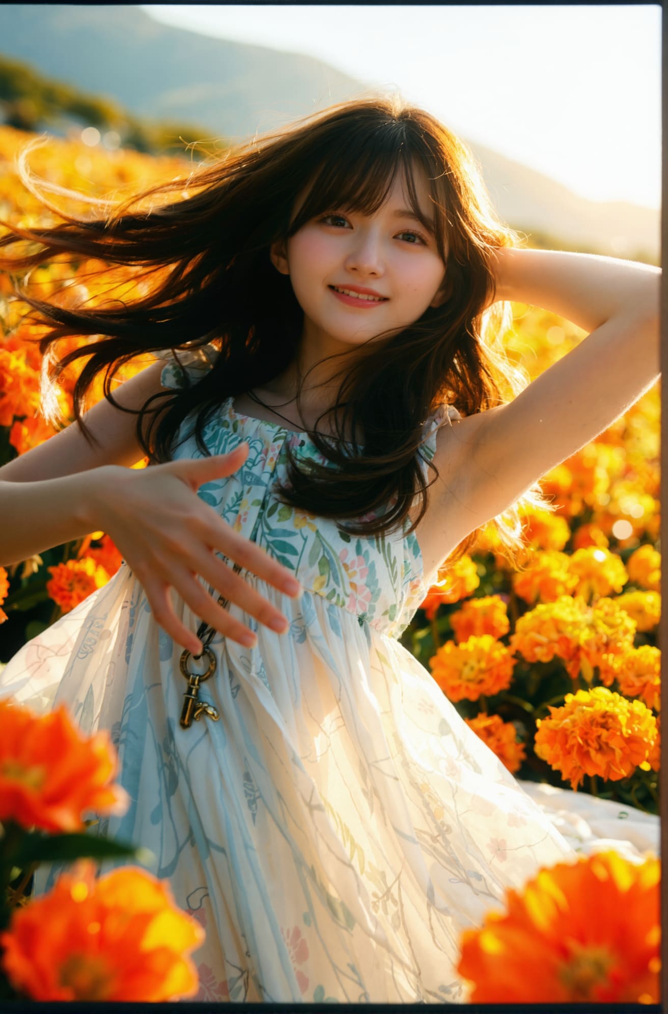 Marigold flower Girl