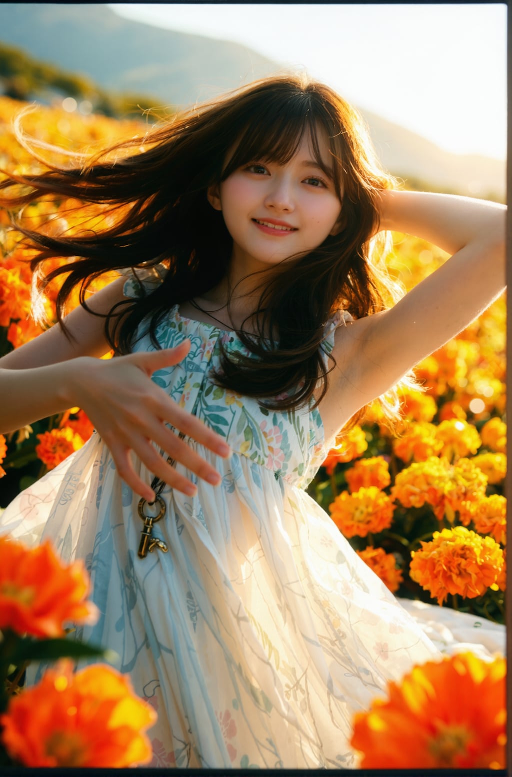 Marigold flower Girl