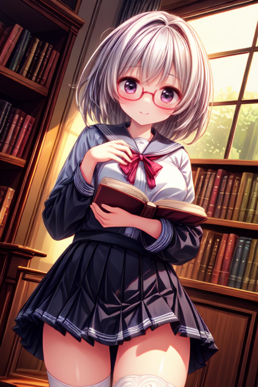 滑り込み図書館眼鏡っ娘(LimeREmix_MOJITO)