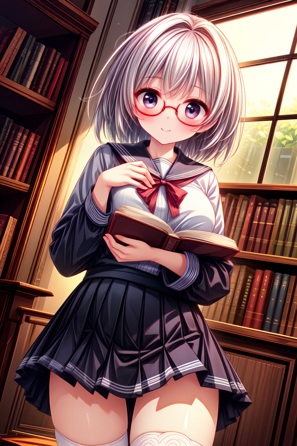 滑り込み図書館眼鏡っ娘(LimeREmix_MOJITO)