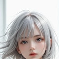 シルバーヘアの女の子 2枚目