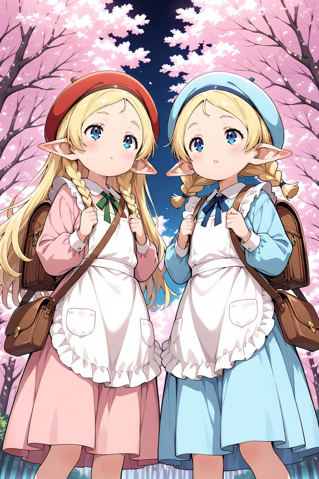 エルフちゃんと夜桜