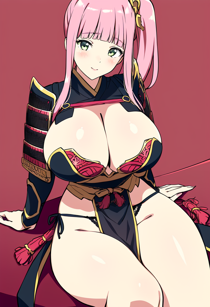 ピンク髪女武者