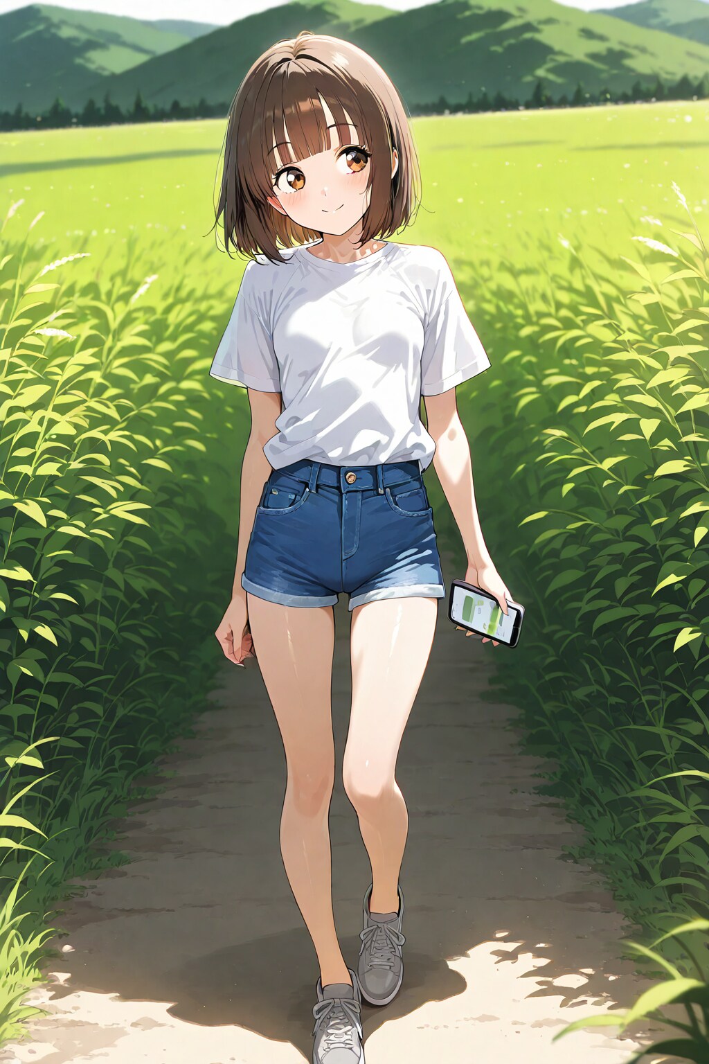 原っぱを歩く