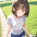 原っぱを歩く 3枚目