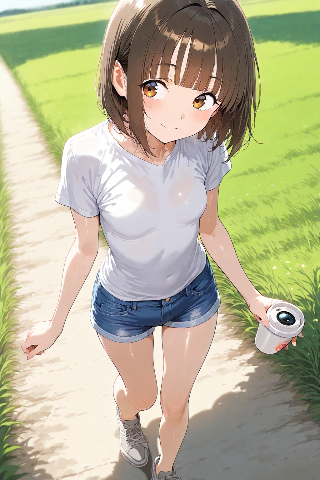 原っぱを歩く