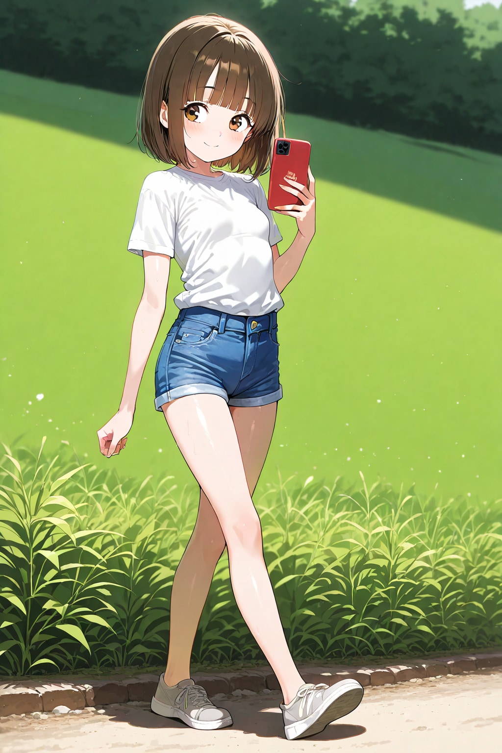 原っぱを歩く