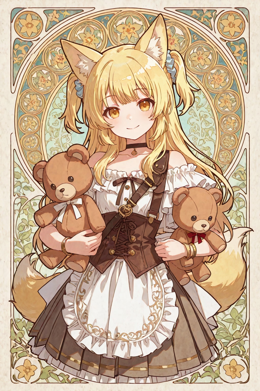 ミラちゃんと両手にクマちゃん | の人気AIイラスト・グラビア