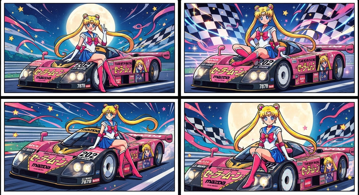 セーラームーンと787Bレーシングカー | の人気AIイラスト・グラビア