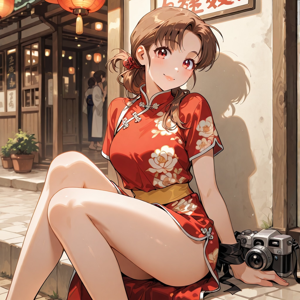 中華街でチャイナドレスを着てみた | の人気AIイラスト・グラビア