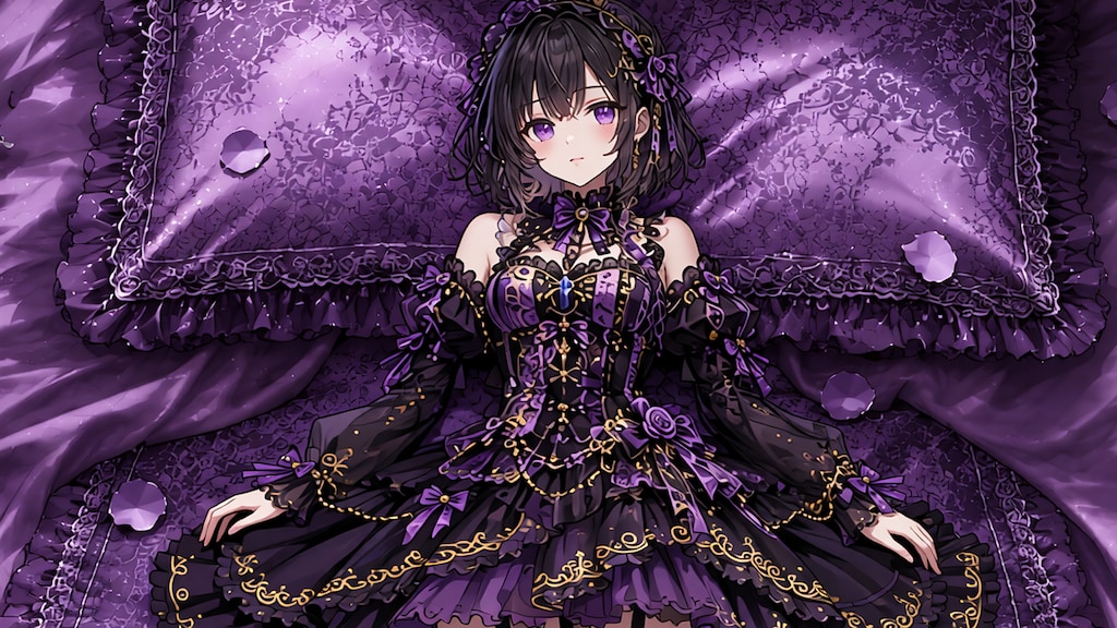 黒髪少女とドレス　その2