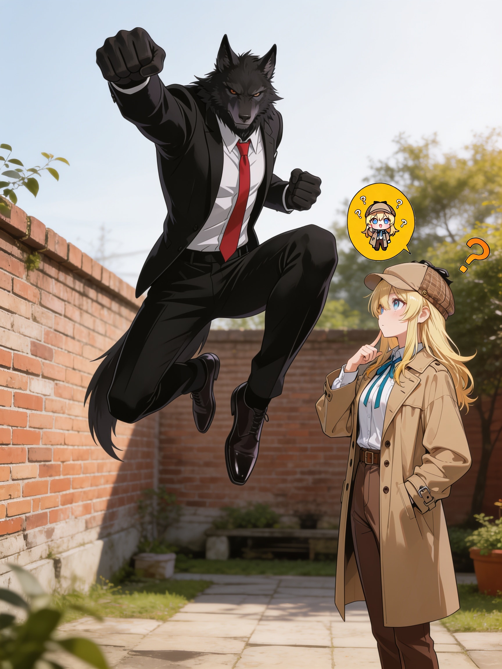 #垂直上りジャンプパンチ企画(ウルフ君) | の人気AIイラスト・グラビア