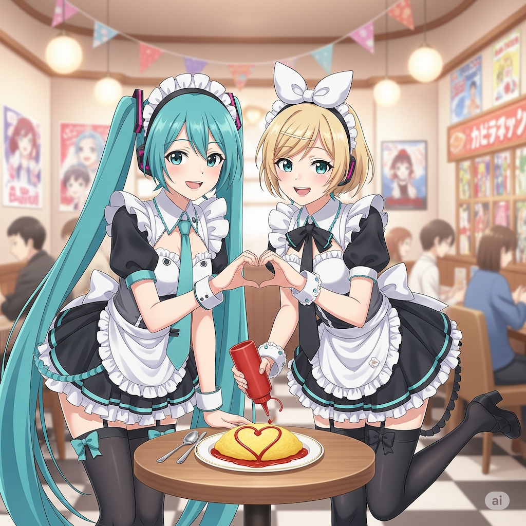 ミクさんリンさんで萌え萌えきゅん❣