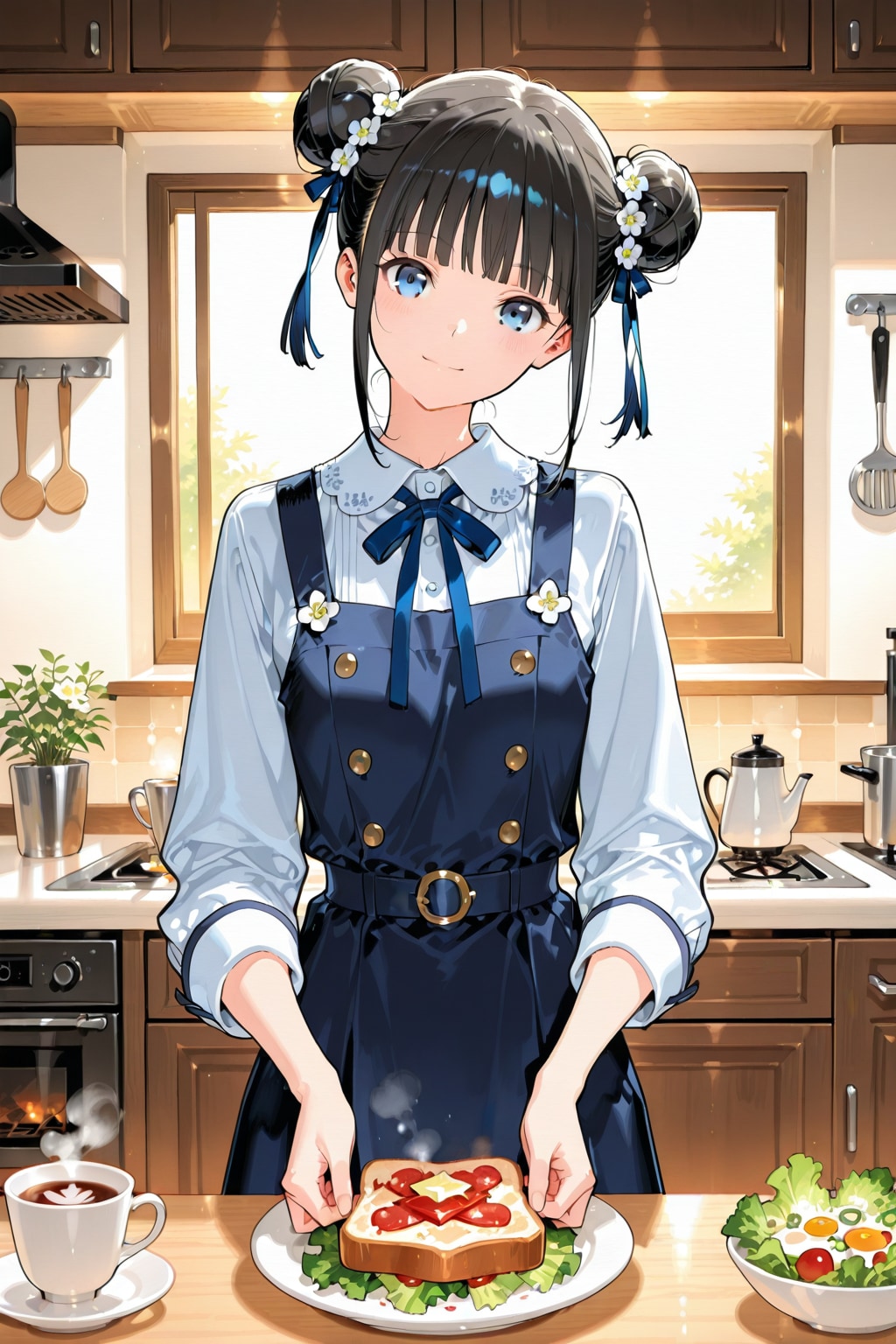 おだんごちゃん🍡✨と朝ごはん🍚✨　3/10 | の人気AIイラスト・グラビア