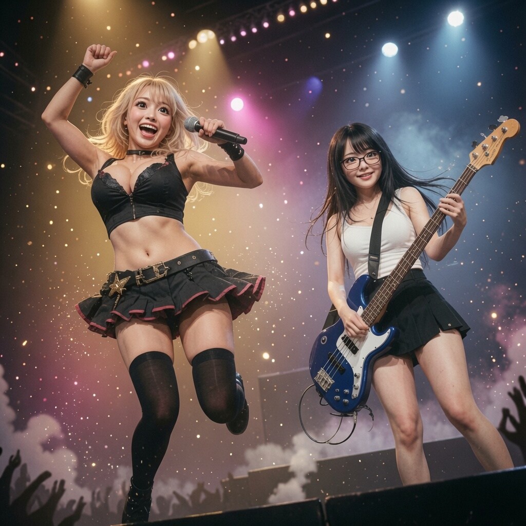 金髪ギャルと黒髪メガネ　ボーカル&ベース編Ver.Photo