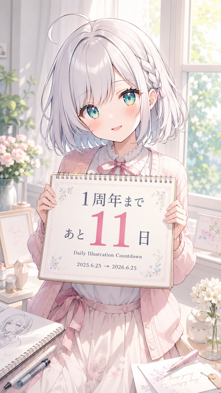 デイリーイラスト1周年カウントダウン