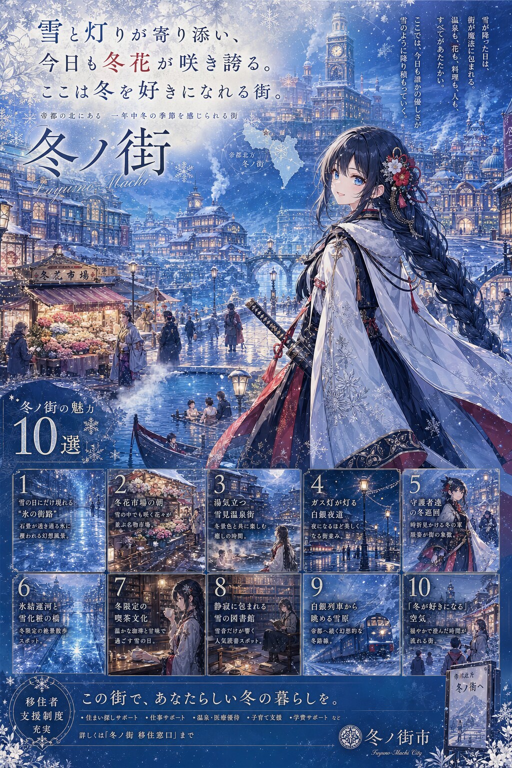 【旧】白銀に冬花が咲き誇る『冬ノ街』