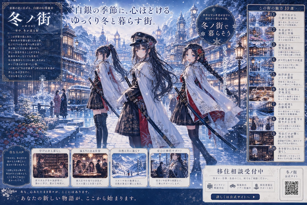 【旧】白銀に冬花が咲き誇る『冬ノ街』