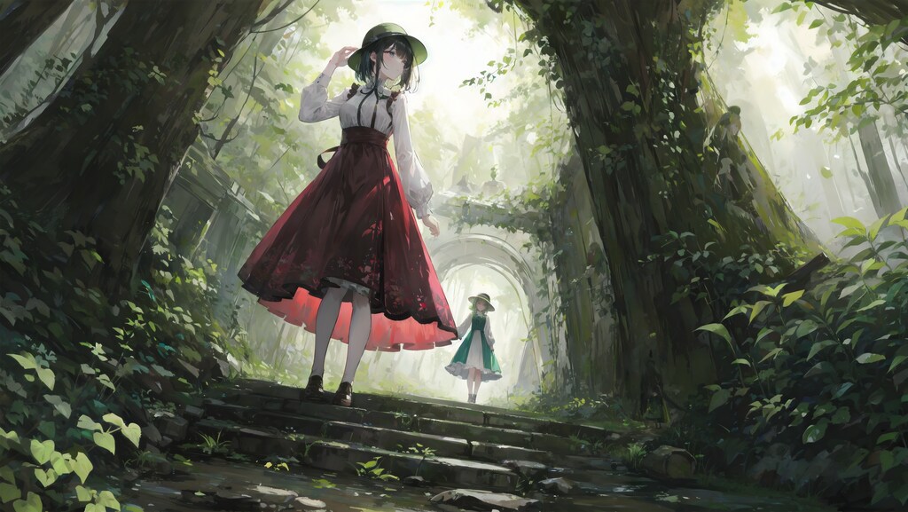 森に包まれた遺跡を散歩