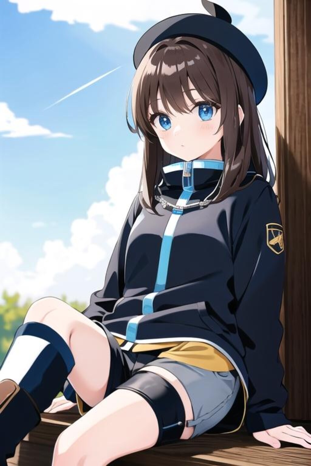 青空と茶髪少女