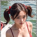 巨乳ツインテ―ル・フェラ　 Big breasts twin tails blowjob 2枚目