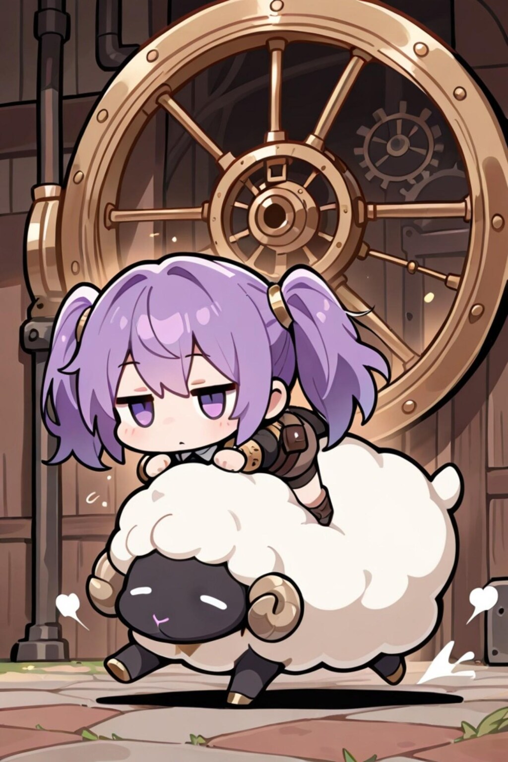 紫髪ちゃんと羊