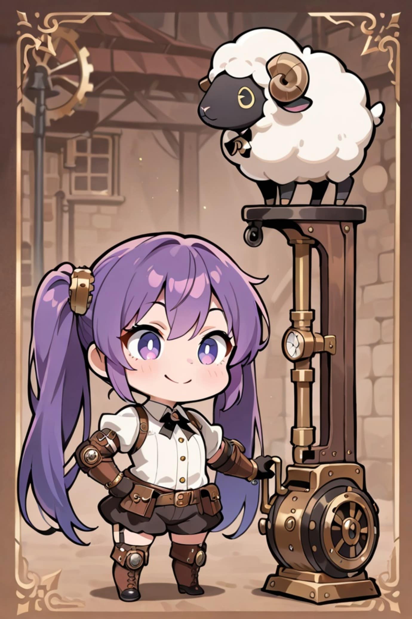 紫髪ちゃんと羊 | の人気AIイラスト・グラビア