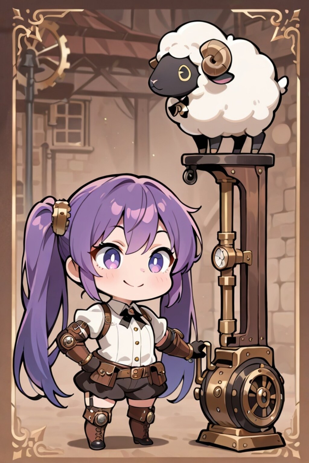 紫髪ちゃんと羊