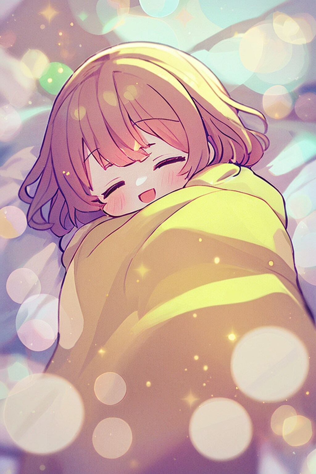 えへへ、もうふ、あったか～い……