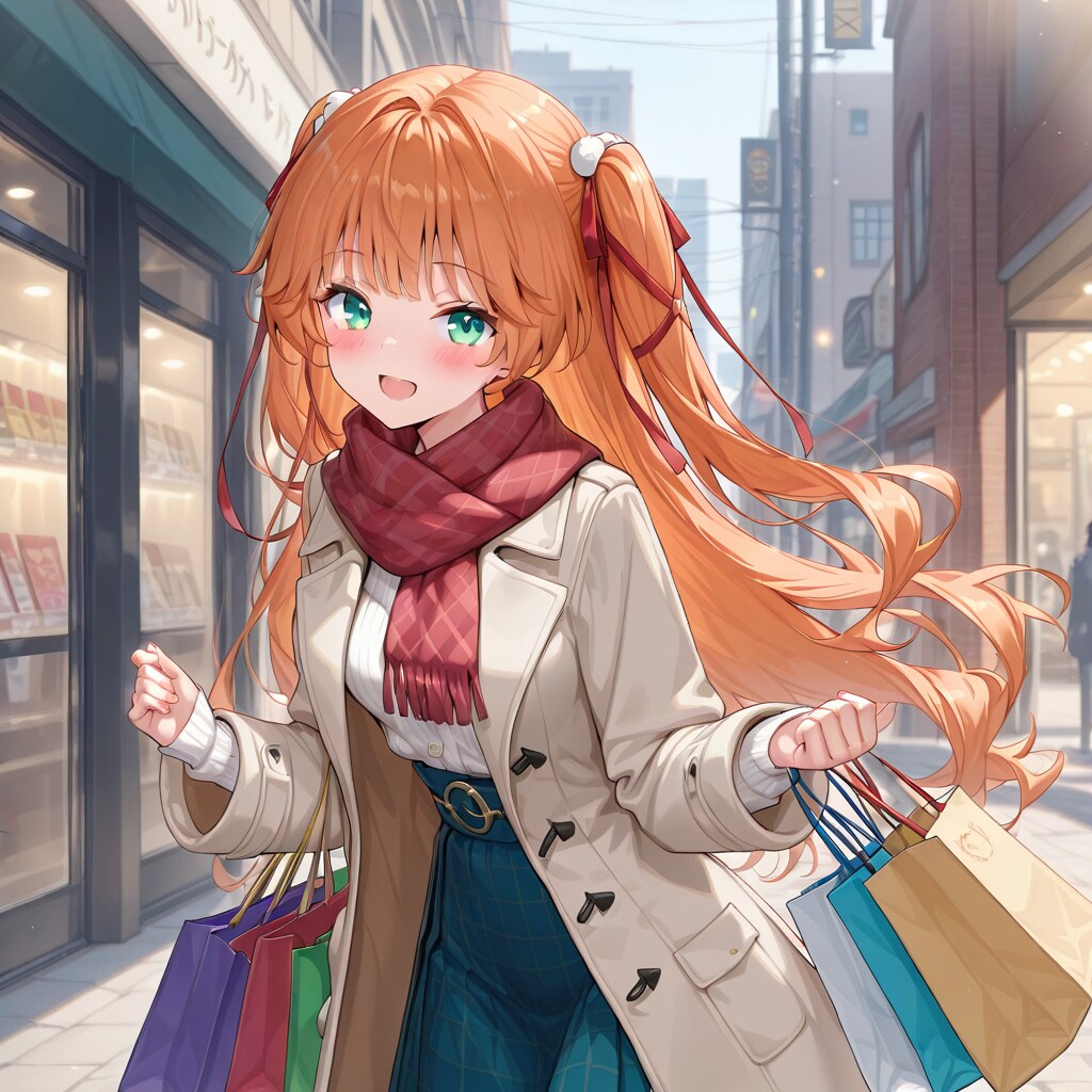 冬の街でショッピング