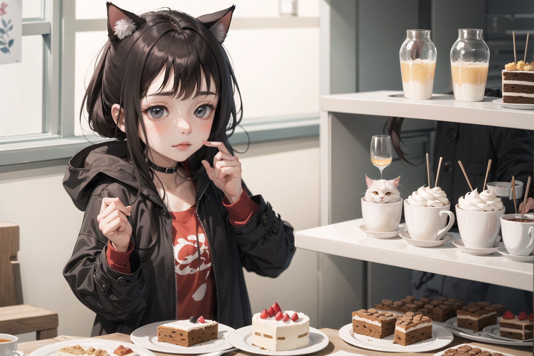 猫と猫耳少女 : 2023.08.11