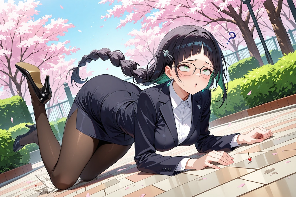 スーツ姿にイメチェンしたこよみちゃん