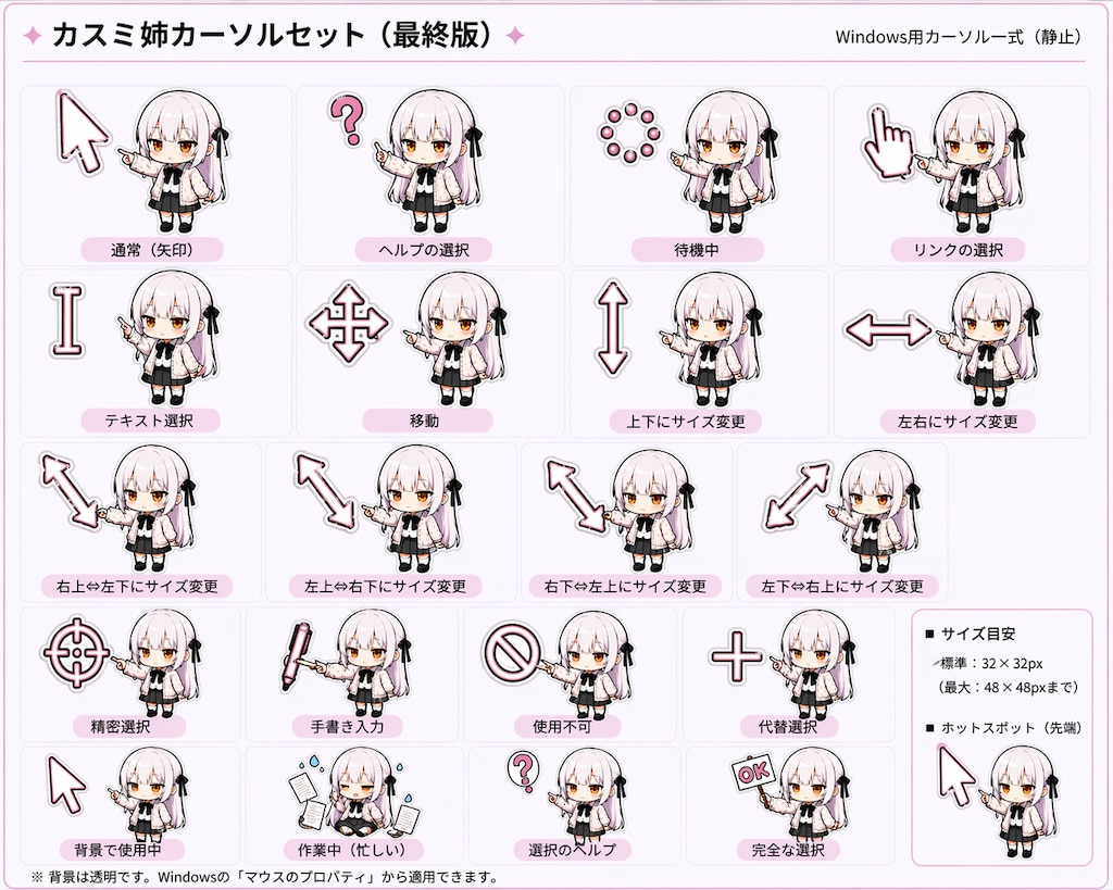 うちの子マウスカーソル作りました