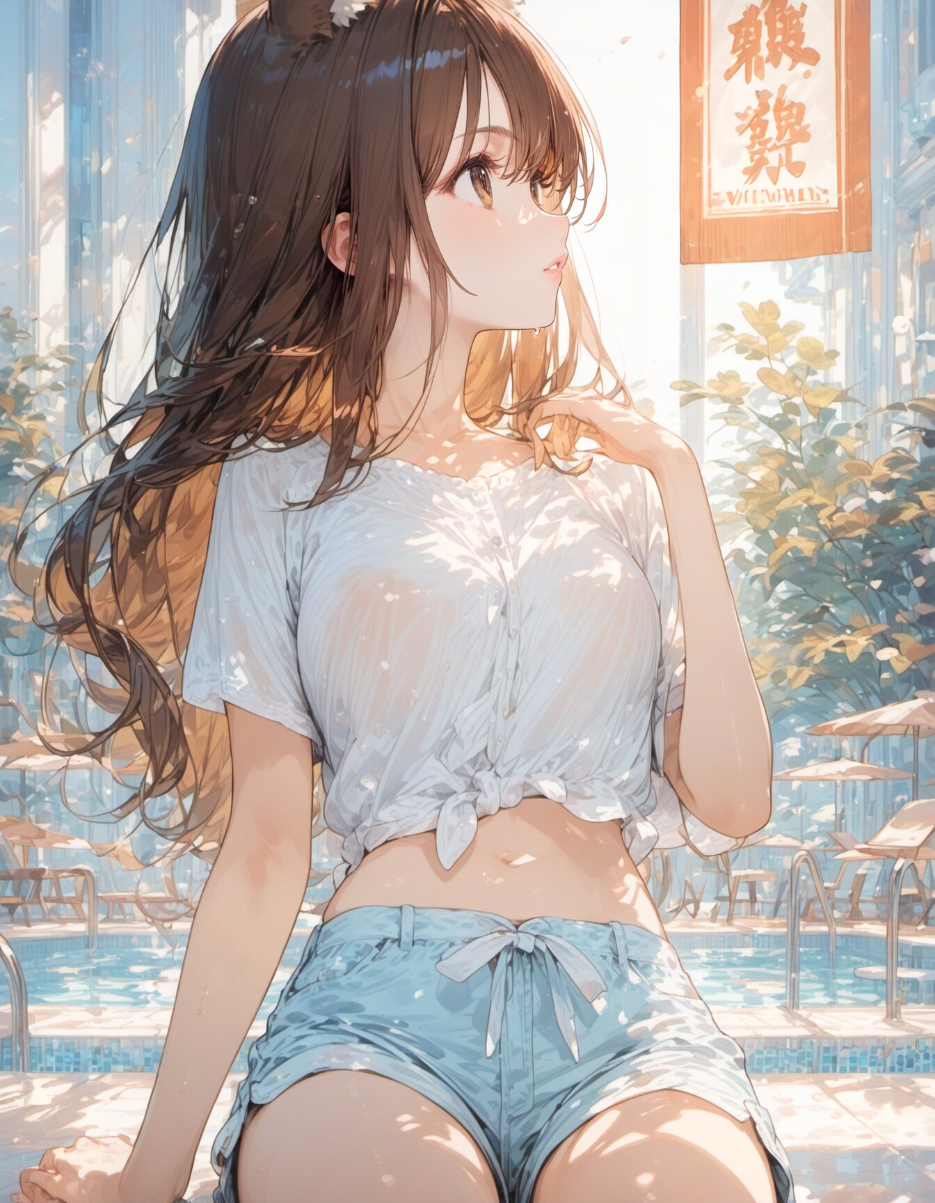 Poolside Cat | の人気AIイラスト・グラビア