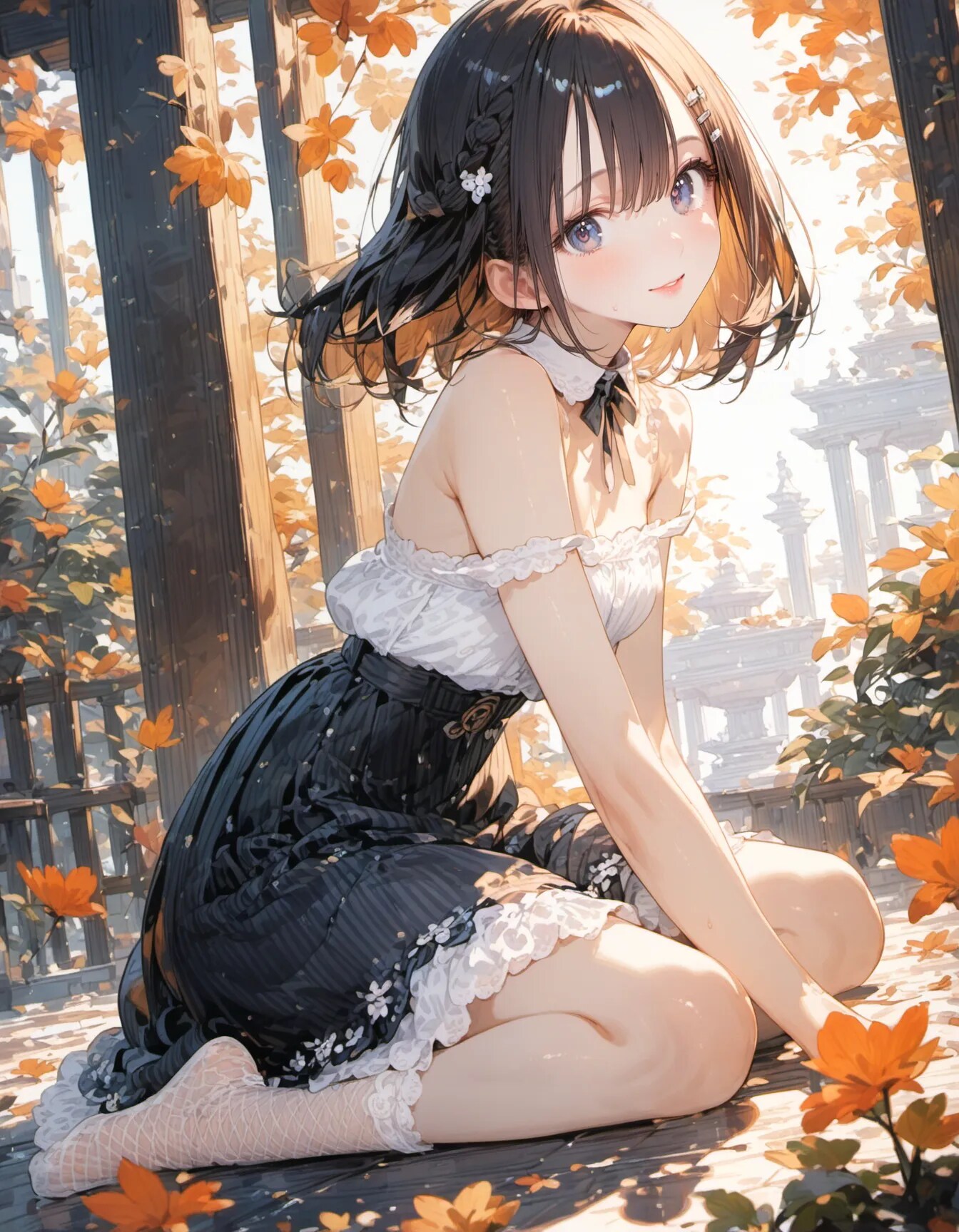 Crimson Leaves, Quiet Grace | の人気AIイラスト・グラビア