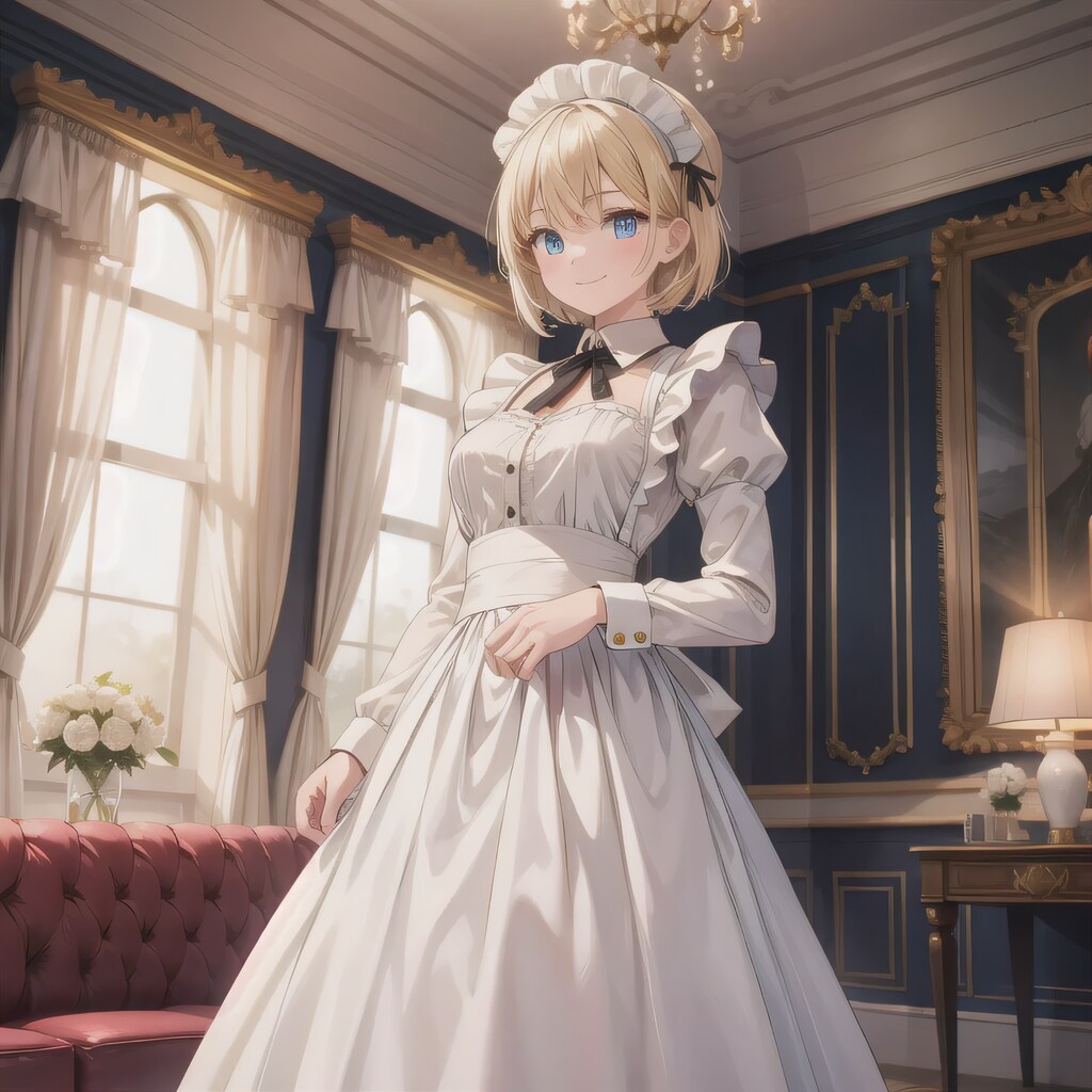 金髪ボブでメイド服の少女９