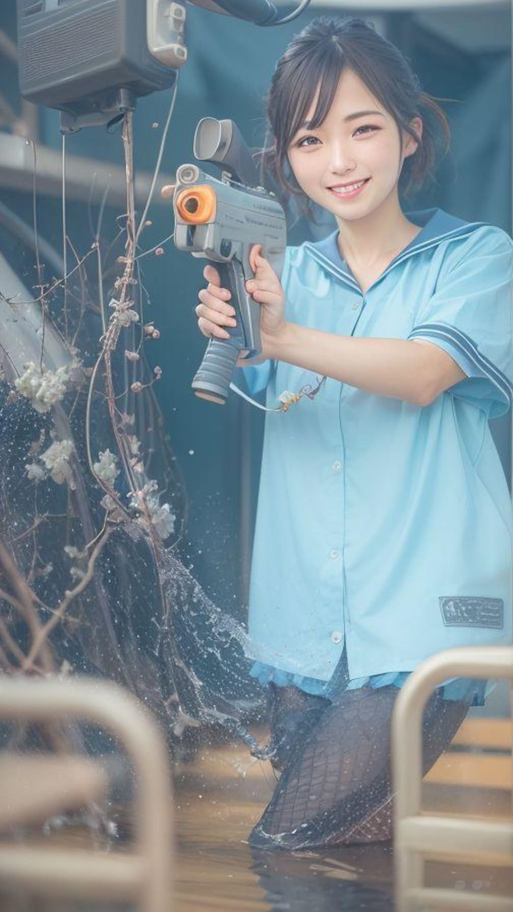 ぐしょ濡れイベントスタッフ