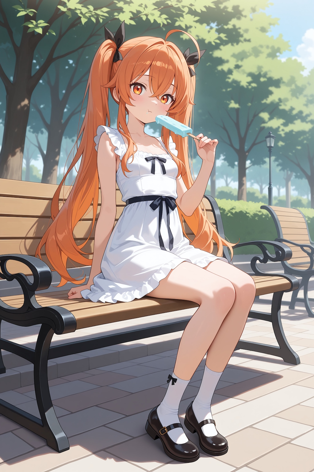 アイスを食べる少女