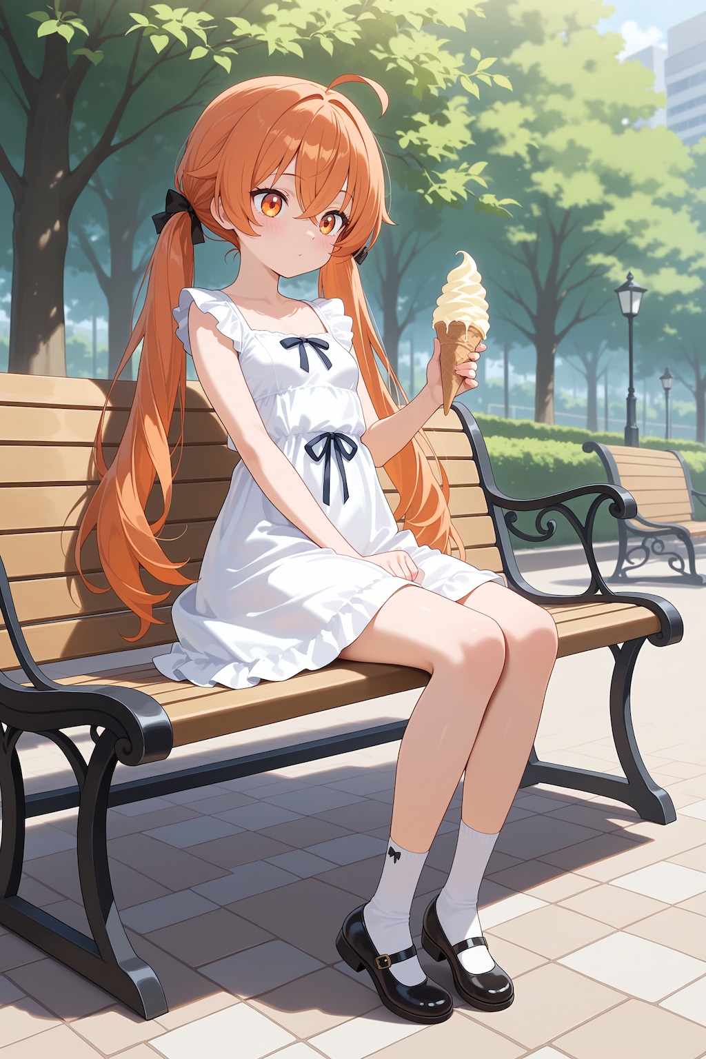 アイスを食べる少女