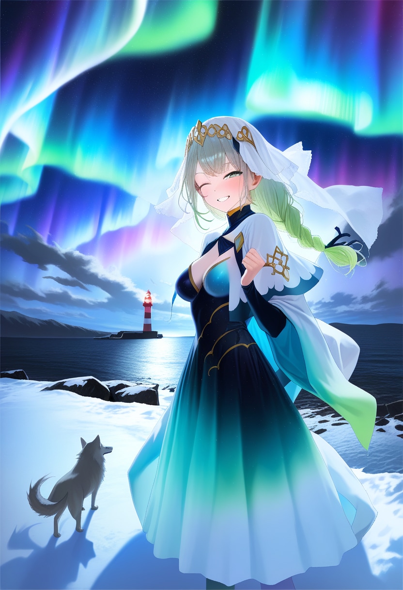Days AI「オーロラと美少女」