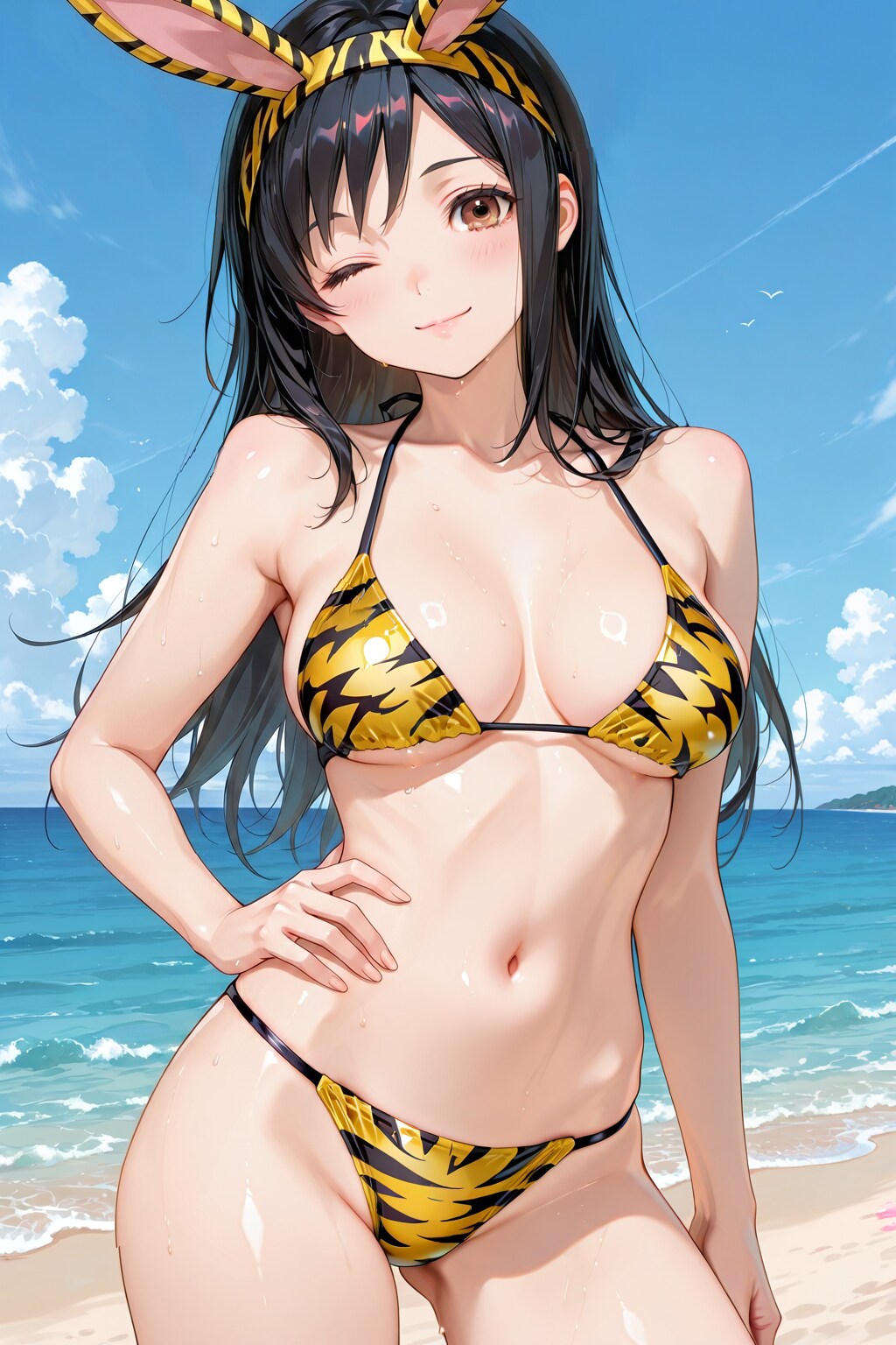 卯衣さん in ビーチ