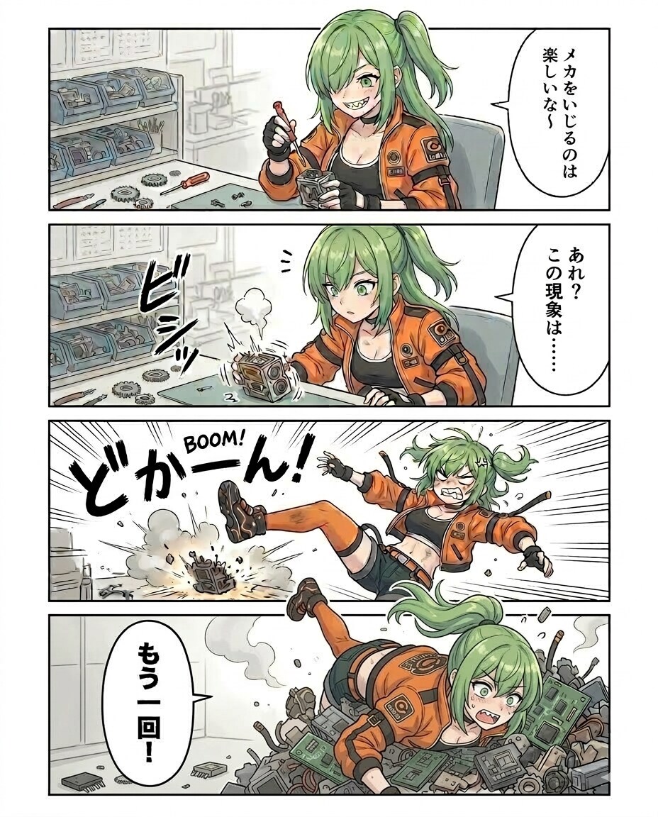 機械をいじってたら事故るメカクレ女子