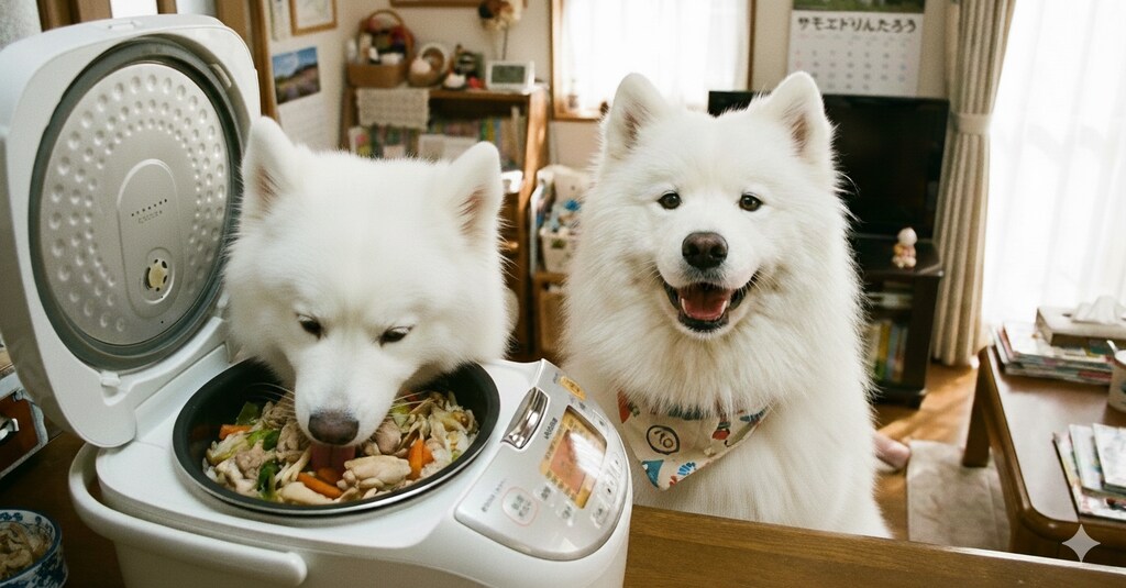 炊飯器×サモエド