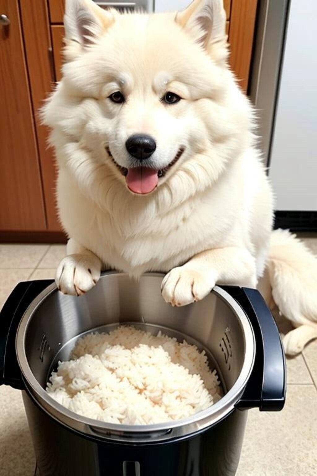 炊飯器×サモエド