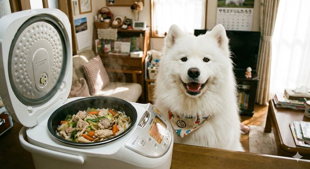 炊飯器×サモエド