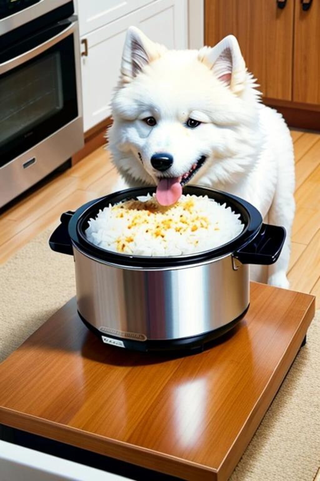 炊飯器×サモエド