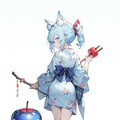 りんご飴を持った美少女(完成版) 2枚目