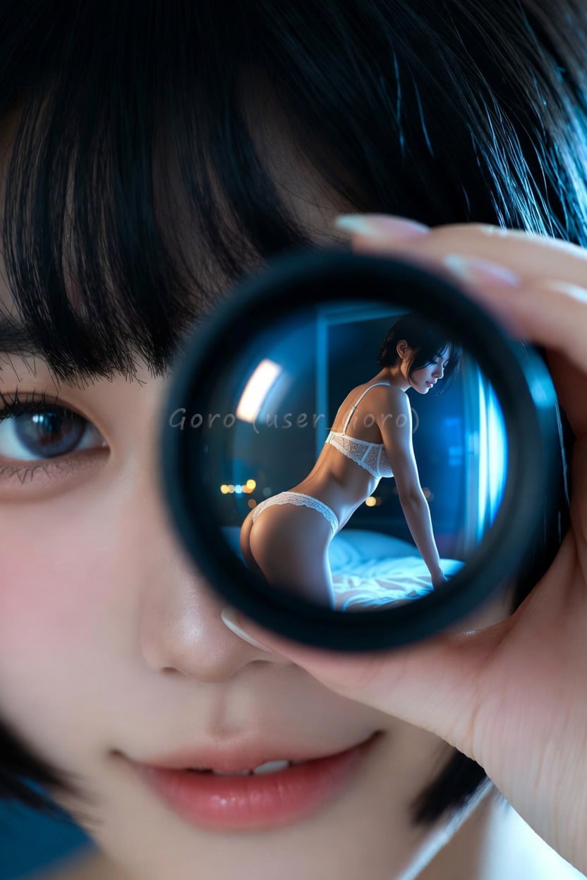 単眼鏡越しの向かいの部屋の着替え